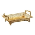 thumbnail image 1 of GROWTH TANK Golden Fruit Tray,Metal Retro Candy Serving Plate, Rectangle Snack Dessert 35x22cm, 1 of 8