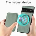 thumbnail image 6 of Cutyskin Carbon Fiber Texture PU Leather Case for Google Pixel 6 Pro, with Detachable Card Holder, Compatible Magsafe Charging, Ultra Thin Design Shockproof Phone Case for Google Pixel 6 Pro, Green, 6 of 6