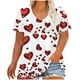 thumbnail image 2 of Xuyuer Women's Plus Size Leisure V-Neck Short Sleeve Printed Base Layer Shirt, Comfortable Casual Top for Everyday Wear, Relaxed Fit and Versatile Layering, 2 of 5