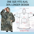 thumbnail image 4 of Oversized Wearable Blanket Hoodie,Gray Green Camo Textured Pattern Sherpa Blanket Hoodie with Super Pockets,Super Warm Fuzzy Pullover for Women & Men, 4 of 6