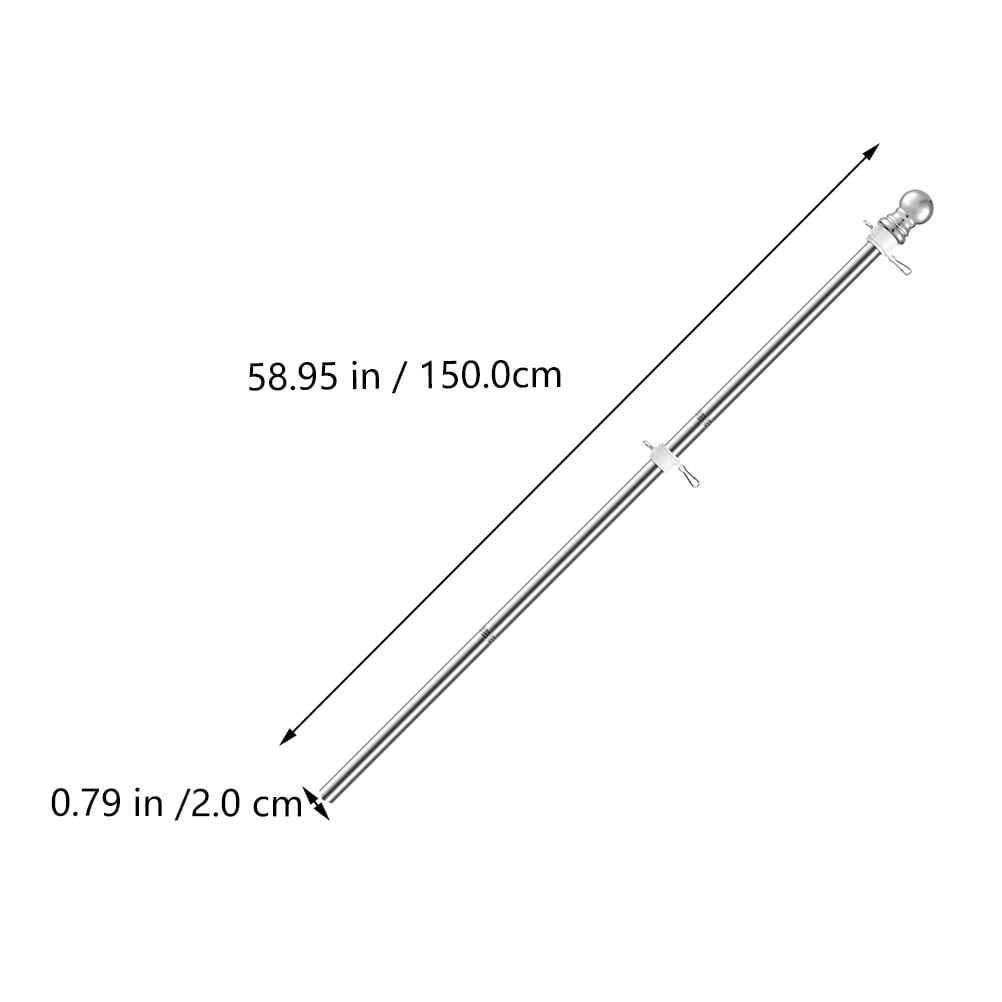 LABSERRON Flagpoles Residential Extendable Stainless Steel 2Pcs