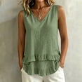thumbnail image 2 of jjayotai Tank Tops for Women Casual V Neck Ruffle Hem Babydoll Tanks Sleeveless Flowy Peplum Tops, 2 of 6