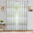 thumbnail image 2 of Danolaps Striped Sheer Window Curtains Splicing Stripe Voile Grommet Sheer Curtain Panels,Sage Green Sheer Curtains,Semi Sheer Window Curtain Panels Window Drapes,2 Panels, 2 of 9