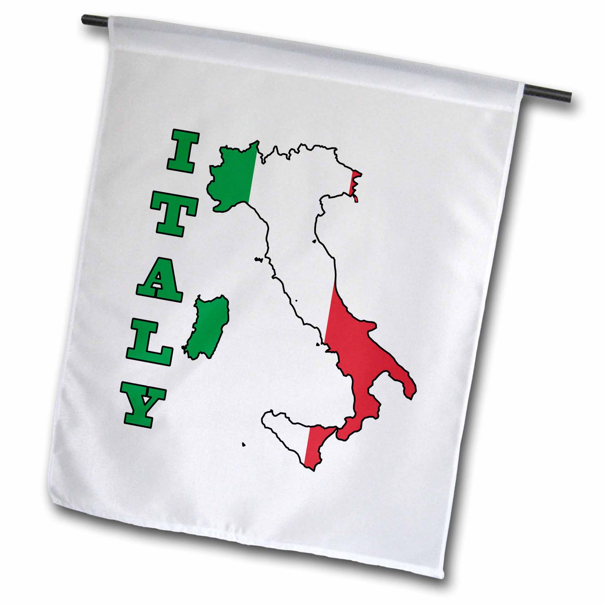 3drose The Flag Of Italy In The Outline Map Of The Country And Name Italy Garden Flag 12 By 18 Inch Walmart Com Walmart Com