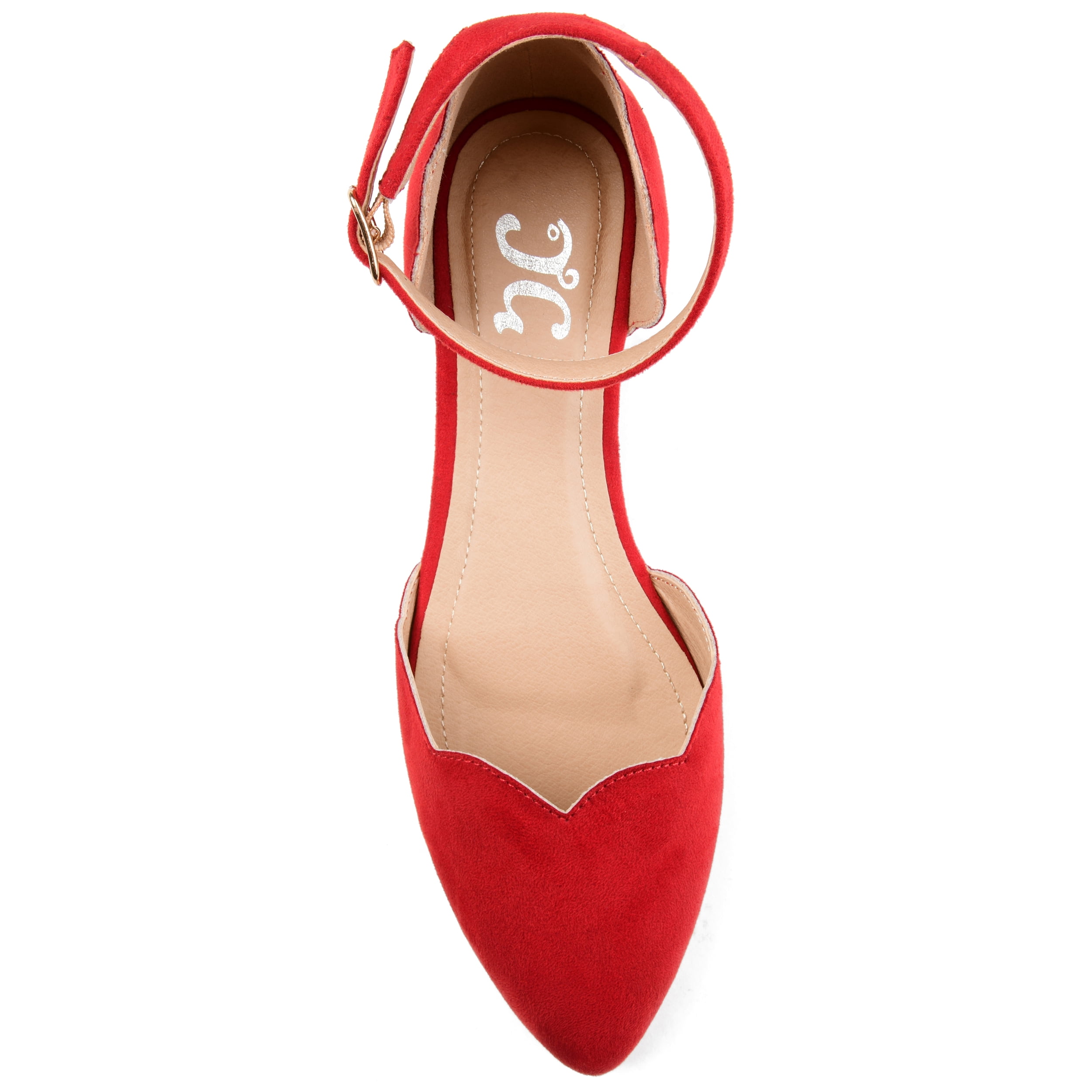 Journee Womens Lana Buckle Pointed Toe Ballet Flats, Widths Available