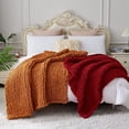 thumbnail image 6 of Longhui Bedding Handmade Chunky Knit Blankets, Luxurious Chenille Cable Knit Throw Blanket Yarn for Couch Sofa and Bed, Ultra Soft Decorative Mustard Yellow Christmas Blanket, Machine Washable 51 x 63, 6 of 8