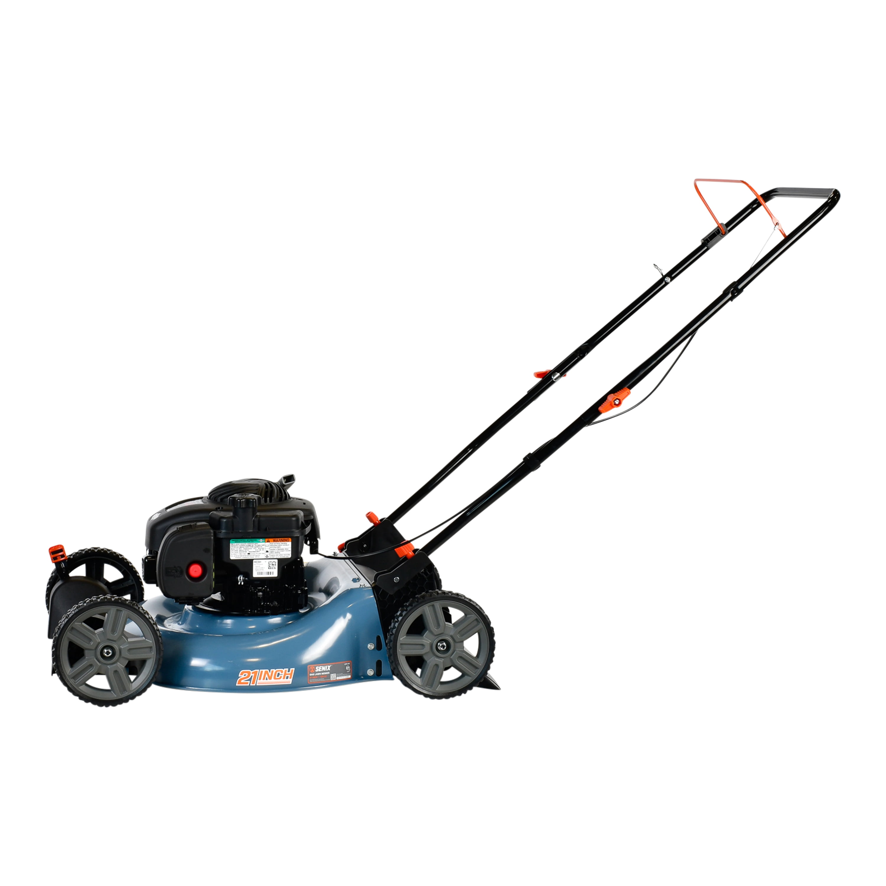 SENIX Lawn Mower 21in Cuttting Blade 22in Cutting Deck, 125 cc 4-Cycle Briggs & Stratton Engine Push Mower, Mulch & Side Discharge, 6 Position Height Adjustment, LSPG-M3