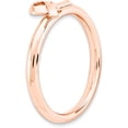 Sterling Silver Rose Gold Awareness Ribbon Ring - Walmart.com