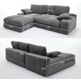 thumbnail image 2 of 98" Sectional Sofa Cloud Couch for Living Room Set,Modern Minimalist L-Shape Style Couch,Upholstered Sleeper 3 Seat Sofa for Living Room,Bedroom,for Home Office,Installation-Free Sofa,Grey, 2 of 9