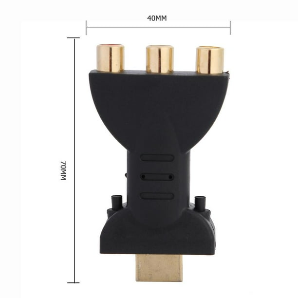 Convertidor de adaptador de audio y video AV compuesto compatible con HDMI macho a 3 RCA hembra Walmart en linea
