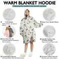 thumbnail image 5 of Wearable Oversized Blanket,White Christmas Gnome and Light Pattern Wearable Blanket Hoodie for Adults,Cozy Hooded Blankets with Super Pockets,Super Warm Fuzzy Pullover for Women & Men, 5 of 6