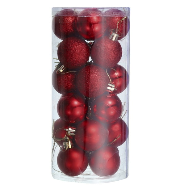 24Pcs Bolas de Navidad de 1.5" Juego de Adornos para ?rbol de Navidad Irrompibles Bolas Colgantes para Decoraci?n Navide?a (Rojo Vino) Unique Bargains adornos decorativos colgantes