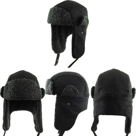 BRAND NEW UNISEX WOOL BLEND BOMBER WARM WINTER TRAPPER HAT ONE SIZE WITH FREE SHIPPING