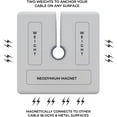 thumbnail image 7 of Function101 Magnetic Cable Blocks, Non-Adhesive Cord Holders and Cable Organizer Anchors, Durable Magnetic Accessory for Office or Home Use, Gray, 3 Pack, 7 of 7