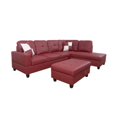 thumbnail image 4 of Ainehome Faux Leather Sectional Sofa, Living Room L-Shaped Modern Sofa Set, with Storage Ottoman and Matching Pillows, Right Facing Red, 4 of 6