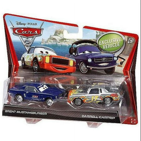 Disney Pixar Cars Brent Mustangburger & Darrel Cartrip Diecast Cars 2-Pack