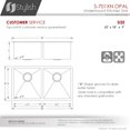 thumbnail image 4 of Stylish Undermount 32" Graphite Black Double Bowl Kitchen Sink with Grids & Strainers S-701XN, 4 of 15