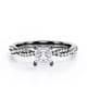 thumbnail image 1 of JeenMata Anillo de Compromiso de 4 Puntas con Diamantes de Talla Princesa con Detalles Pavé en Oro Negro de 10 K, 1 of 6