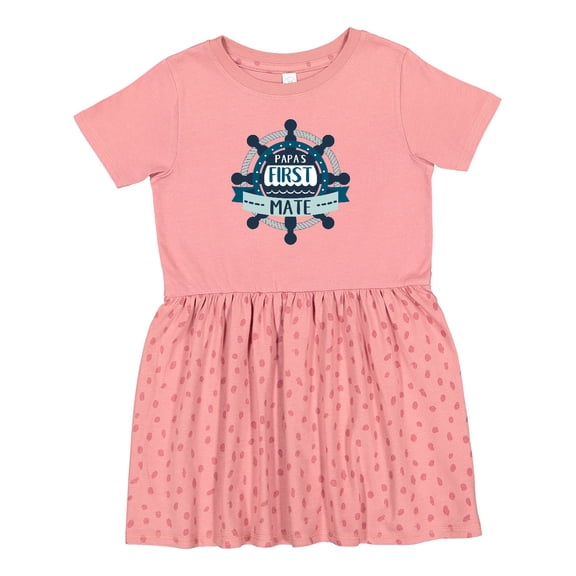 Inktastic Papa's First Mate Girls Toddler Dress