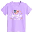 thumbnail image 4 of Splozh Girls 4th of July Shirts 2-14 Years Toddler Patriotic Tops American Flag T-Shirt Independence Day Tee USA Clothes for Kids,Purple,3-4 Years, 4 of 4