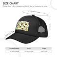 Cute Zebra Alligator Tiger and Plants Black Mesh Baseball Cap Sun Visor