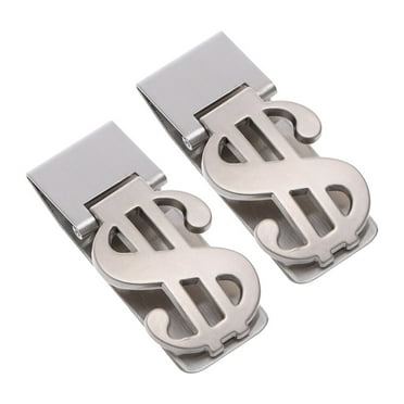 2 Pcs Metal Cash Clip Money Clips for Men Mini Purse Wallet Credit Cards Stainless Dollar Steel Man