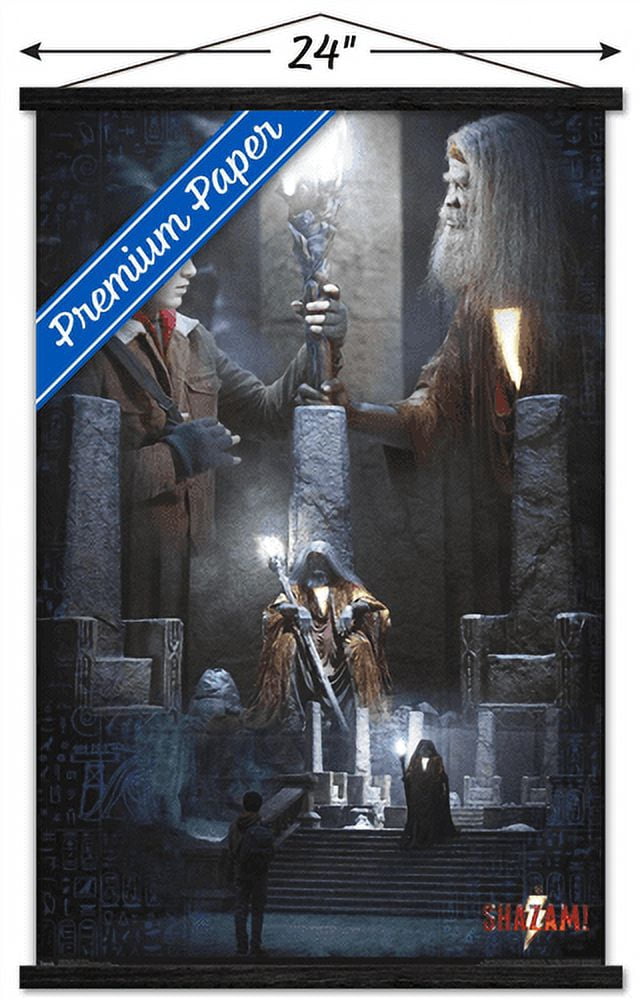DC Comics Movie - Shazam - The Wizard Wall Poster with Wooden Magnetic Frame, 22.375" x 34"