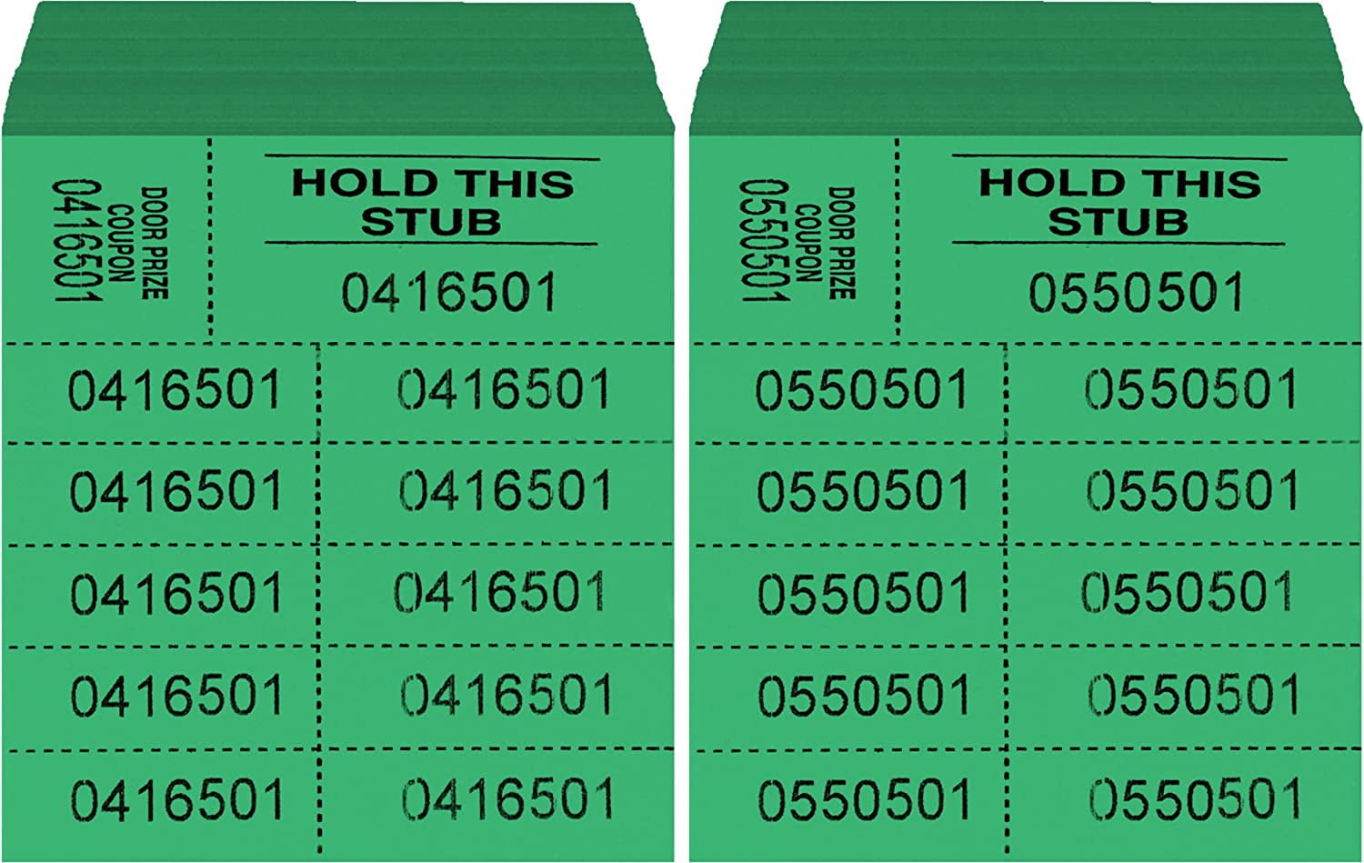 Auction Tickets - 1000 Sheets - 10 Numbers per Sheet (Green)