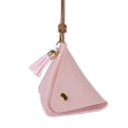 thumbnail image 1 of New Triangular Leather Coin Purse Portable Coin Change Storage Bag Button Small and Cute Wallet-pink-, 1 of 7