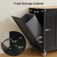 thumbnail image 3 of Noelse Kitchen Island with Storage, Rolling Kitchen Island Cart on Wheels with Widen Drop Leaf Rubberwood Top, Large Mobile Kitchen Islands with Trash Can Storage and Towel Bar, Black, 3 of 11