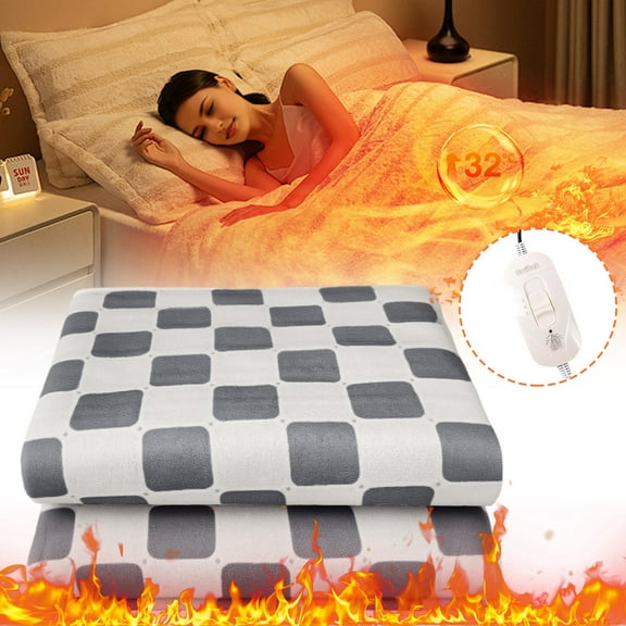 HBBKVI 28" x 59" Electric Heated Blanket, Auto Off, Overheat Protection, for Office, Home, Travel