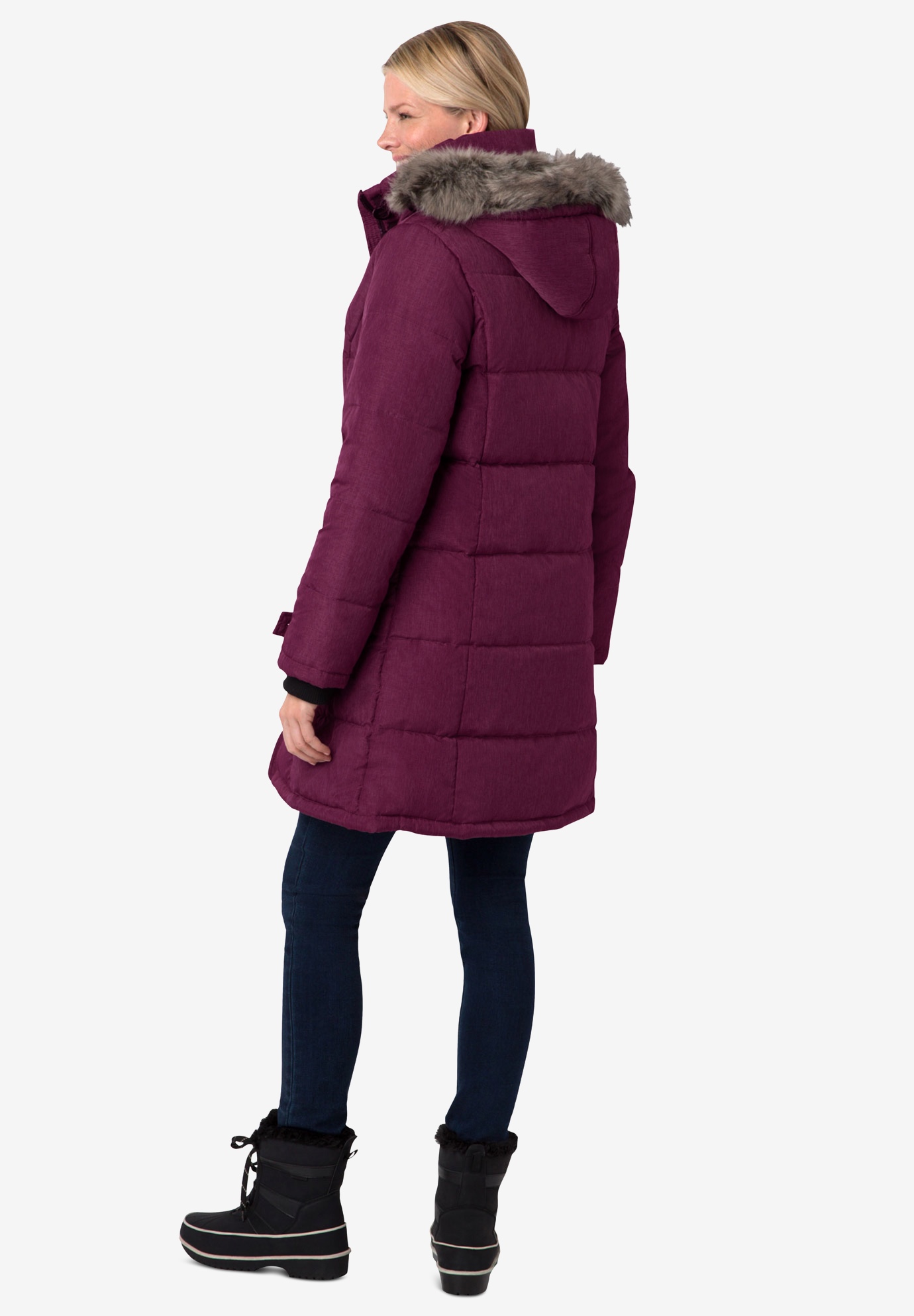 Plus Size Heathered Down Puffer Coat - image 2