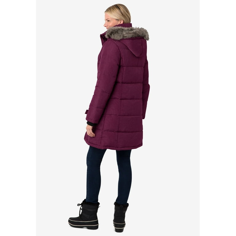 Woman Within Plus Size Heathered Down Puffer Coat