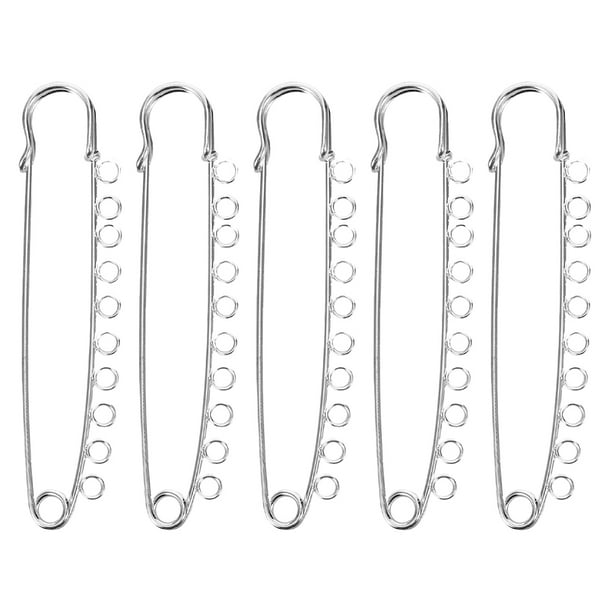 5 broches circulares de seguridad plateados, clips para suéter, chal, imperdibles de seguridad resistentes con 10 bucles para mantas, suéteres, chales, faldas escocesas, manualidades