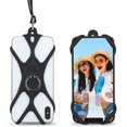 thumbnail image 1 of Universal Phone Lanyard Holder and Ring Grip, Silicone Cell Phone Lanyard Neck Strap and Phone Ring Holder Stand Compatible with Most Smartphones - Blue, 1 of 2