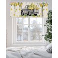 thumbnail image 5 of Curtain Valance for Windows,Farm Checker Truck Lemon Kitchen Valances Rod Pocket Short Curtains,Pastoral Fruit Flower Leaf on Linen Window Treatment Panel for Bedroom Bathroom 42x12in, 5 of 9