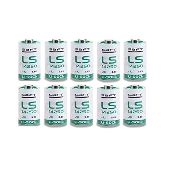 Batería de litio Saft LS-14250 1/2 AA 3,6 V 1100 mAh (paquete de 10 unidades)