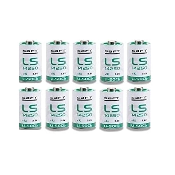 Batería de litio Saft LS-14250 1/2 AA 3,6 V 1100 mAh (paquete de 10 unidades)