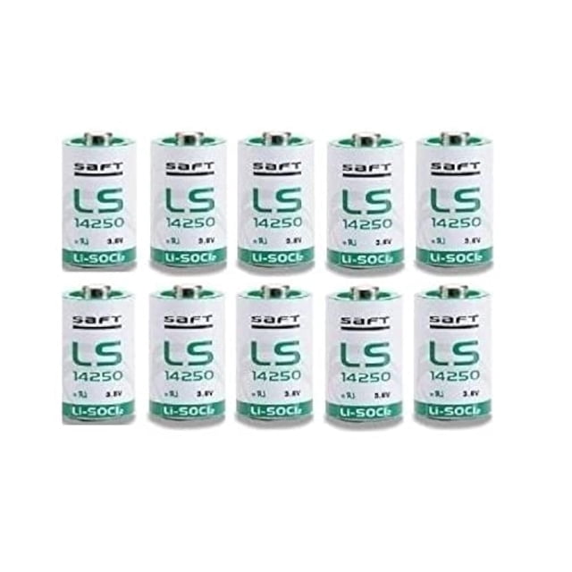 Batería de litio Saft LS-14250 1/2 AA 3,6 V 1100 mAh (paquete de 10 unidades)