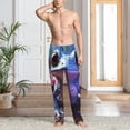 thumbnail image 2 of Fotbe Colorful Frog Among Flowers Pantalones de Pijama para Hombre, Pantalones de Dormir, Pantalones de Casa con Cintura Ajustable y Bolsillos-Small, 2 of 6