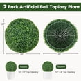 thumbnail image 3 of Gymax 2 PCS 20'' Artificial Boxwood Topiary Balls Sun-protective Round Greenery Bushes, 3 of 10