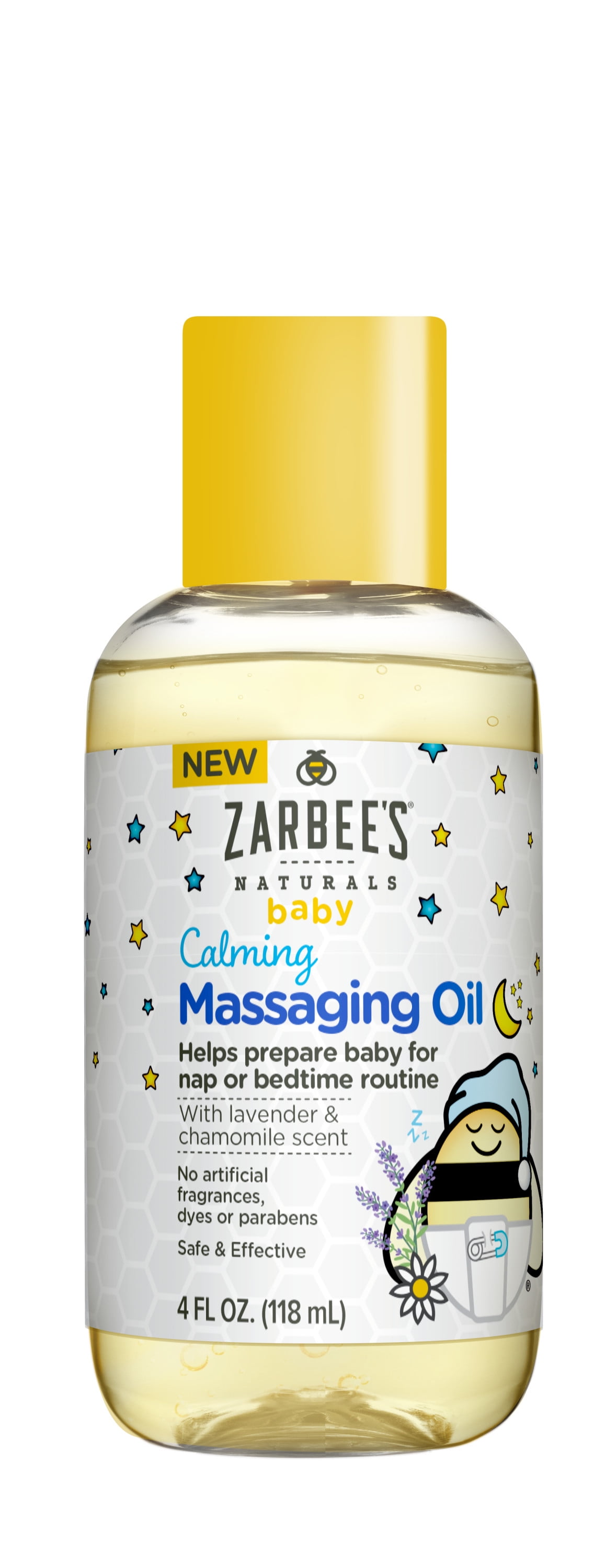 Zarbee's Naturals Baby Calming Massage Oil, Lavender & Chamomile, 4 fl