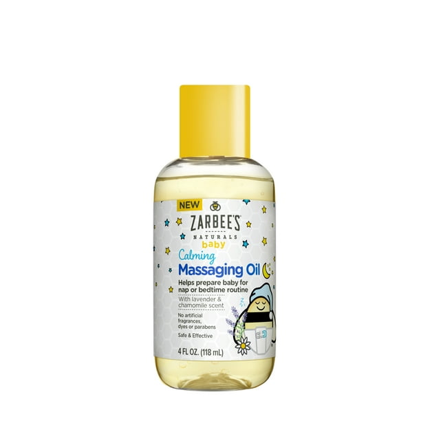 Zarbee's Naturals Baby Calming Massage Oil, Lavender & Chamomile, 4 fl oz