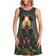 thumbnail image 1 of Balery Lotus Leaf Starry Sky Guinea Pig Vestidos de verano para mujer con estampado: vestido holgado sin mangas, vestido playero informal y cómodo para días calurosos., 1 of 7