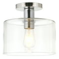 thumbnail image 3 of Evelyn&Zoe 10" Polished Nickel Finish Metal/Glass Semi Flush Mount, 3 of 6