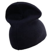 Purple Tang Embroidered Big Size Superior Cotton Short Knit Beanie - Navy XL-3XL