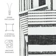 thumbnail image 4 of Noble Linens Light Gray Vintage Stripe Pattern 3-Piece Duvet Cover Set, King/Calking, 4 of 11