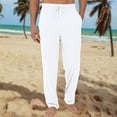 thumbnail image 2 of JGNGSHN Pajama for Men Drawstring Wide Leg Lounge Solid Color Pants Pjs Bottoms with Pocket Button Fly Button Casual Elastic Waist Sleep Pant, 2 of 7