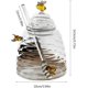 thumbnail image 2 of Clear Honeys Glass Bottle - Sealed Beehive-Shaped Honey Jar with Honeycomb Pattern, Kitchen Supplies, Lids Included, 2 of 5