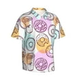 thumbnail image 2 of Kll Men'S Hawaiian Shirt Short Sleeve Button Down Beach Shirts-Donuts And Coffee, 2 of 8